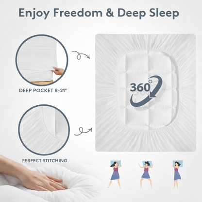 Snuggle Haven™ Premium Quilted 1000GSM Luxury Mattress Topper – Ultra Thick, Breathable & Cloud-Soft