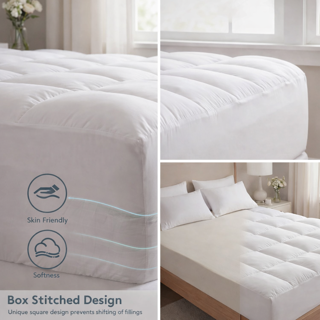 Snuggle Haven™ Premium Quilted 1000GSM Luxury Mattress Topper – Ultra Thick, Breathable & Cloud-Soft